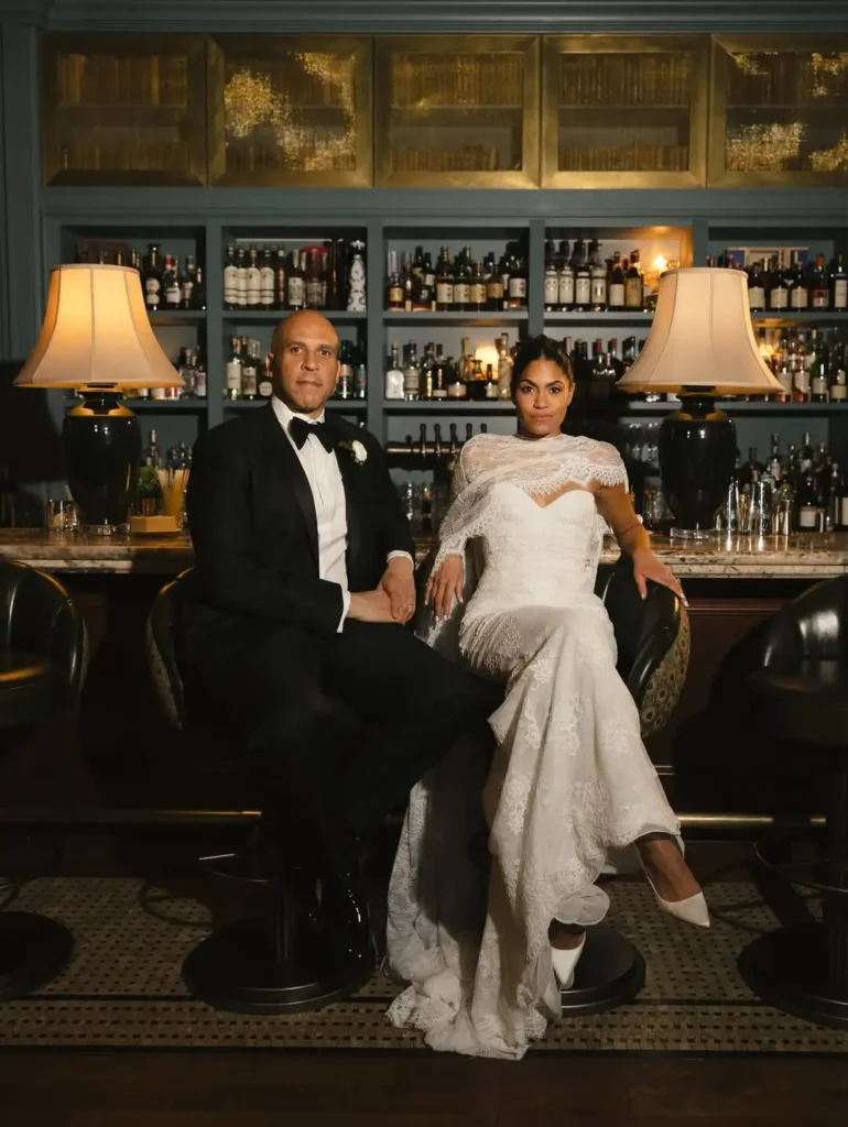 Cory Booker and Alexis Lewis Exclusive Wedding Photo where both couple